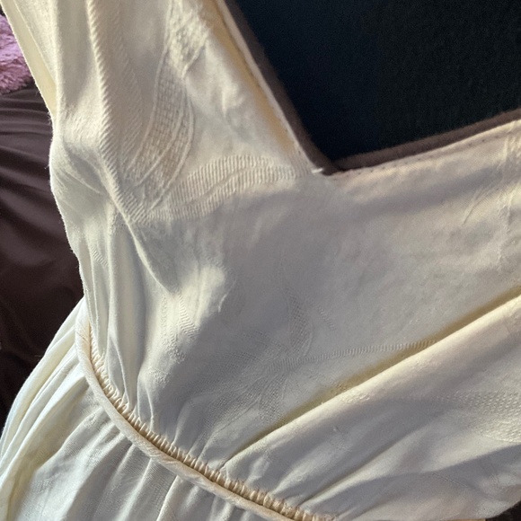 Vintage 70’s Cream and Brown Cotton Sundress - size Medium - Picture 3 of 4